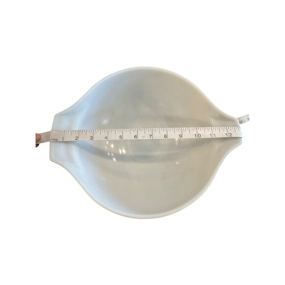 Vintage Pyrex 444  Sandalwood Mixing Bowl Beige & Blue Vintage USA Made Oval Des - Picture 12 of 12